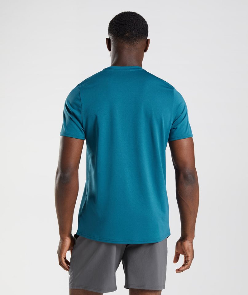 Men's Gymshark Arrival T-Shirts Blue | CA 71NA38